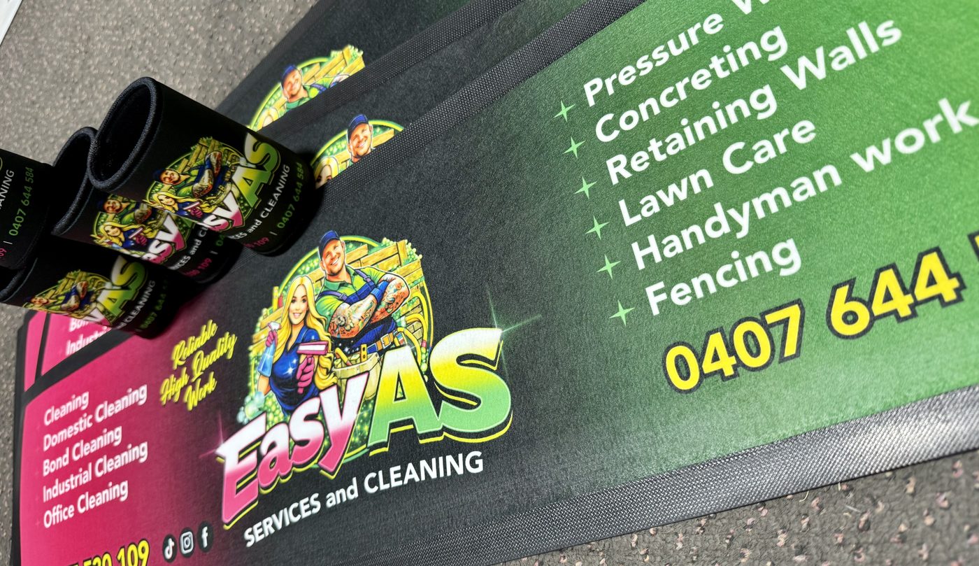 Promotional panels printed for Easy AS Services and Cleaning